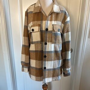 Plaid Button-Up Jacket